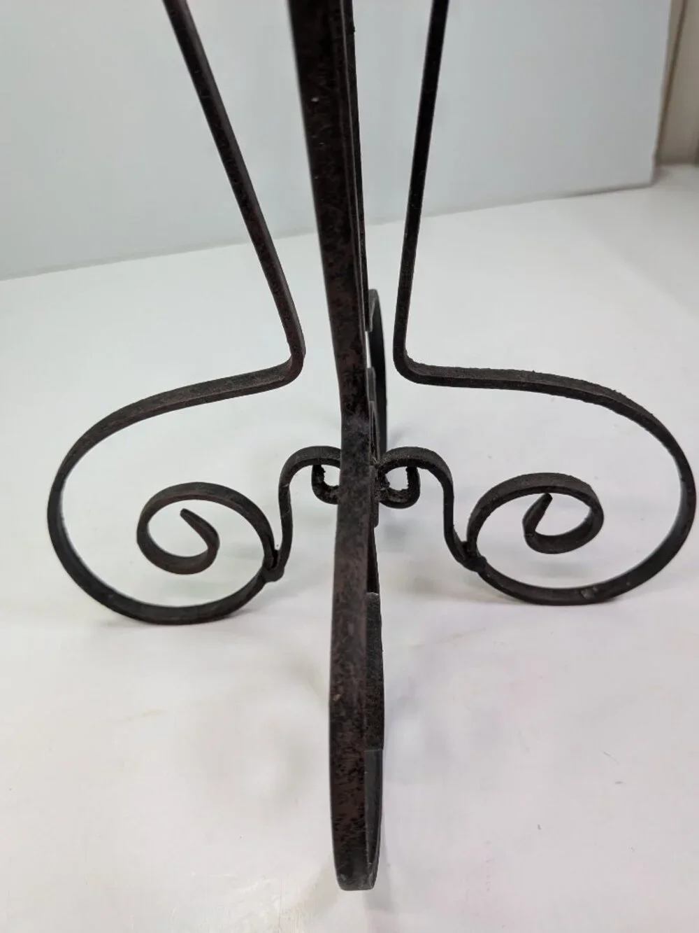 Vintage Wrought Iron Pillar Candle Holder Stand 12